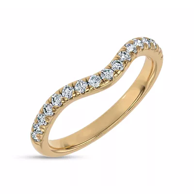 Linda Curved Pavé Diamond Band (2mm)
