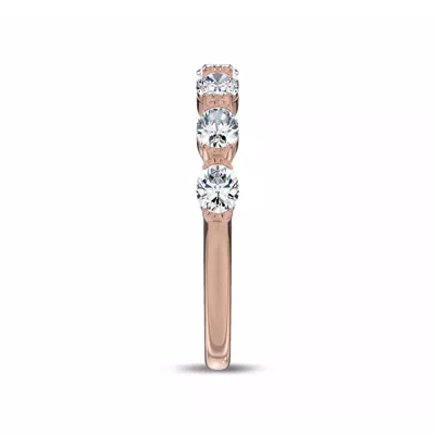 Milgrain Half-Bezel Oval Lab Diamond Band
