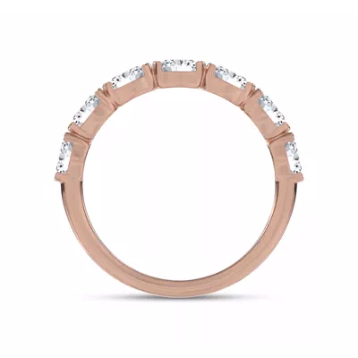 Milgrain Half-Bezel Oval Diamond Band