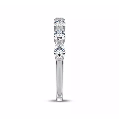 Milgrain Half-Bezel Oval Lab Diamond Band