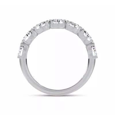 Milgrain Half-Bezel Oval Diamond Band