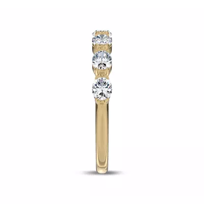 Milgrain Half-Bezel Oval Lab Diamond Band