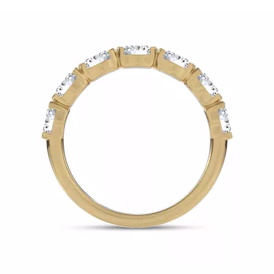 Milgrain Half-Bezel Oval Diamond Band