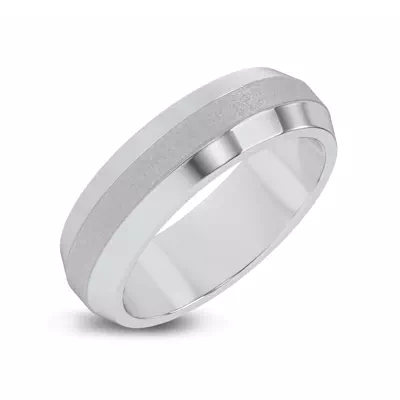 Mixed Textured Beveled Edge Band (7mm)