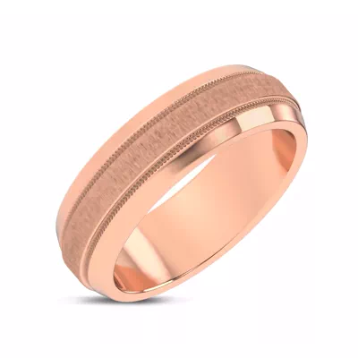 Mixed Textured Beveled Milgrain Band (7.1mm)