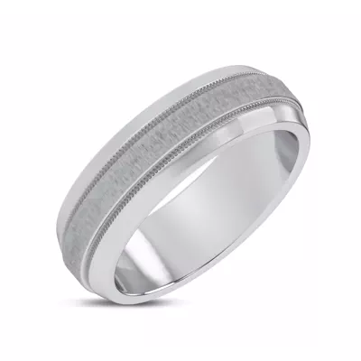 Mixed Textured Beveled Milgrain Band (7.1mm)