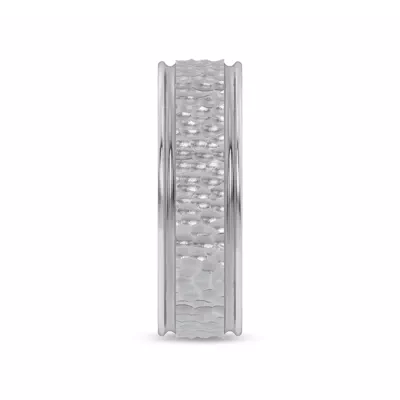 Brushed Hammered Center High-Polish Edge Band (7.1mm)