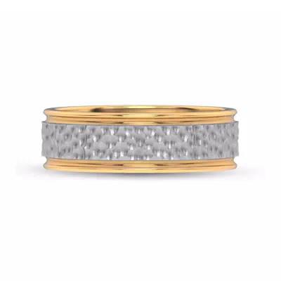Brushed Hammered Center High-Polish Edge Band (7.1mm)