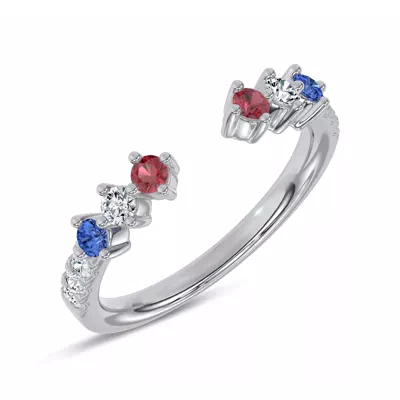 Tricolor Open Lab Diamond Ring
