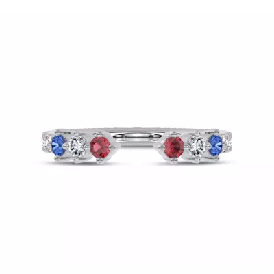 Tricolor Open Lab Diamond Ring