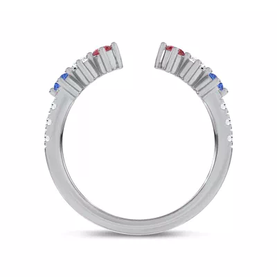 Tricolor Open Lab Diamond Ring