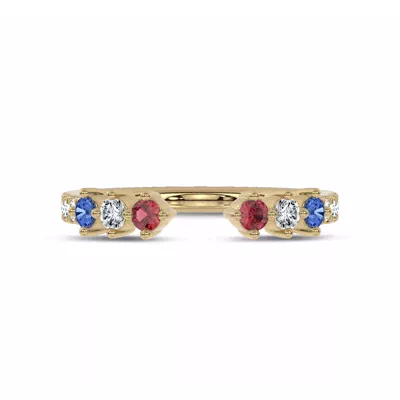 Tricolor Open Lab Diamond Ring