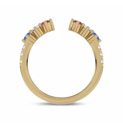 Tricolor Open Lab Diamond Ring