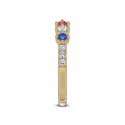 Tricolor Open Lab Diamond Ring
