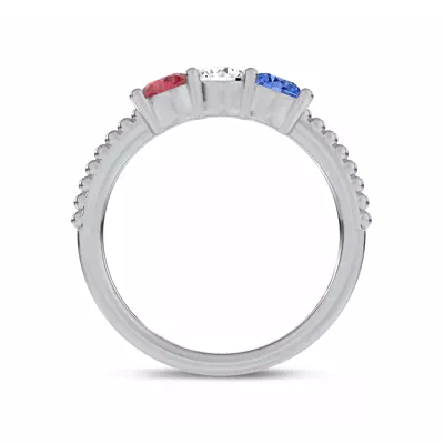 Americana Three-Stone Lab Diamond Silver Ring