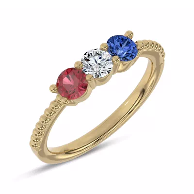 Americana Three-Stone Lab Diamond Vermeil Ring