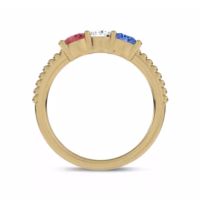 Americana Three-Stone Lab Diamond Vermeil Ring