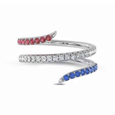 Americana Pavé Spiral Lab Diamond Wrap Ring