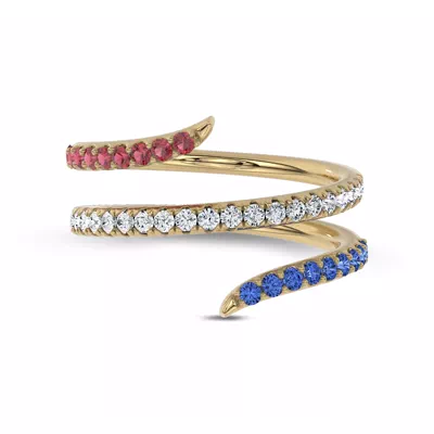 Americana Pavé Spiral Lab Diamond Wrap Ring