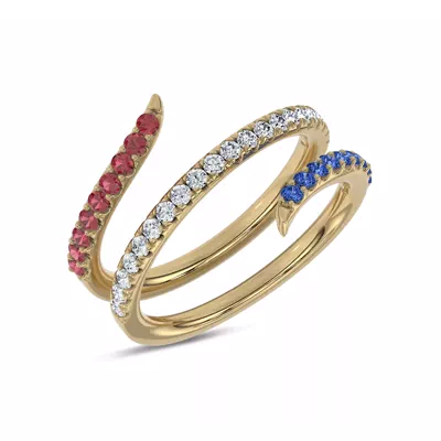 Americana Pavé Spiral Lab Diamond Wrap Ring