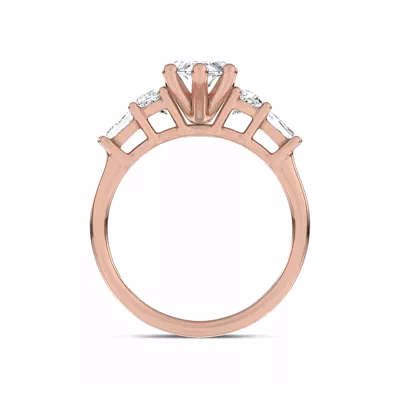Lunare Half-Moon Lab Engagement Ring