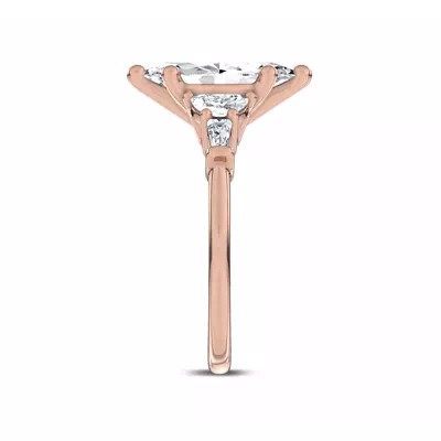 Lunare Half-Moon Lab Engagement Ring