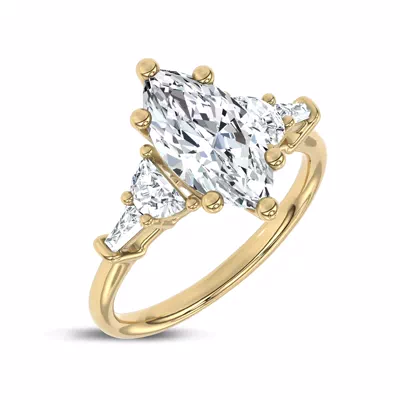 Lunare Half-Moon Lab Engagement Ring