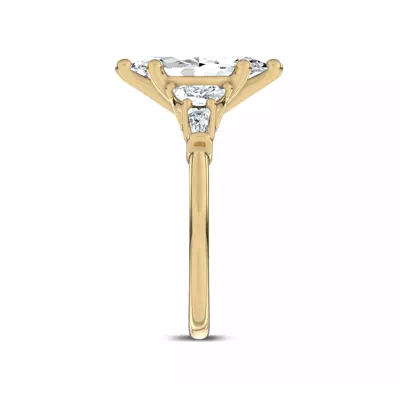 Lunare Half-Moon Lab Engagement Ring