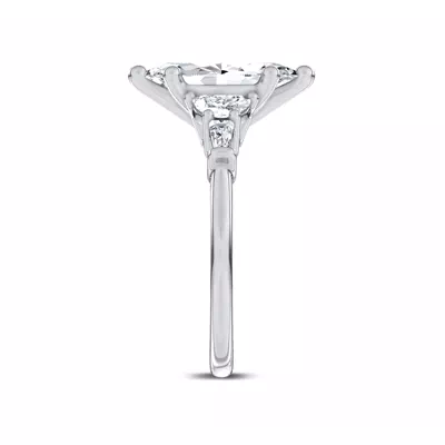 Lunare Half-Moon Lab Engagement Ring