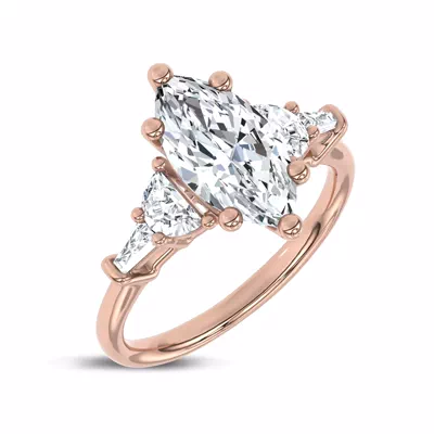 Lunare Half-Moon Lab Engagement Ring