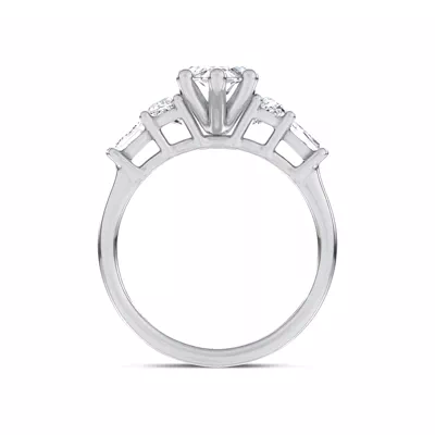 Lunare Half-Moon Lab Engagement Ring