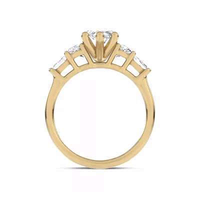 Lunare Half-Moon Lab Engagement Ring