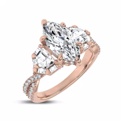 Bellatrix Epaulette Pavé Twist Lab Engagement Ring