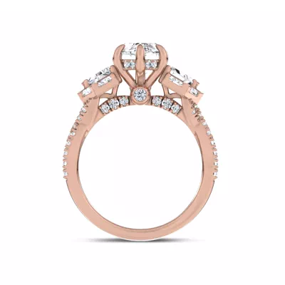 Bellatrix Epaulette Pavé Twist Lab Engagement Ring