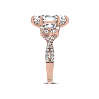 Bellatrix Epaulette Pavé Twist Lab Engagement Ring