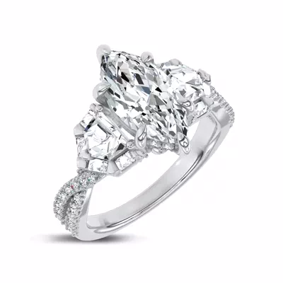 Bellatrix Epaulette Pavé Twist Lab Engagement Ring