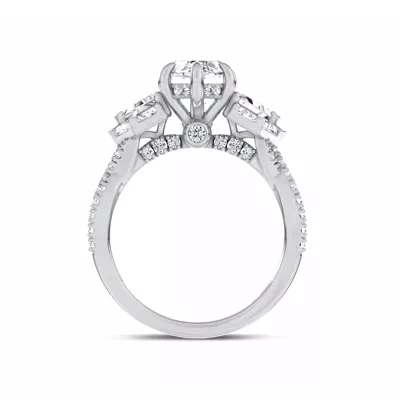 Bellatrix Epaulette Pavé Twist Lab Engagement Ring