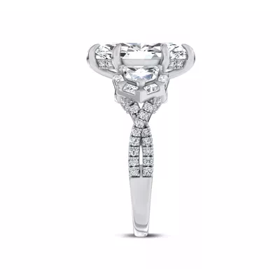 Bellatrix Epaulette Pavé Twist Lab Engagement Ring