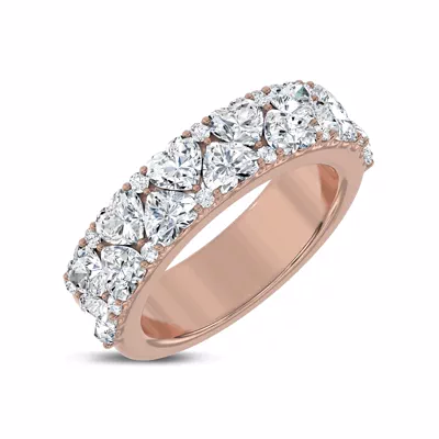 Hearts Mosaic Lab Diamond Half Eternity Band