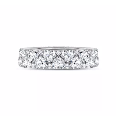 Hearts Mosaic Lab Diamond Half Eternity Band