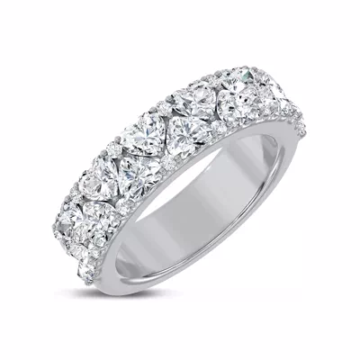 Hearts Mosaic Lab Diamond Half Eternity Band