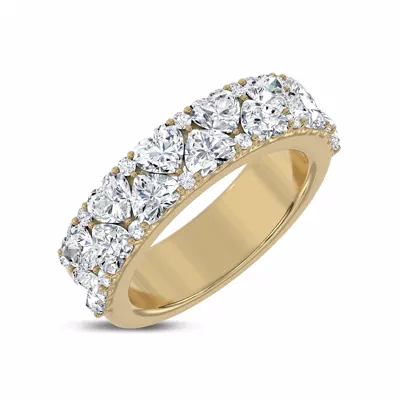 Hearts Mosaic Lab Diamond Half Eternity Band