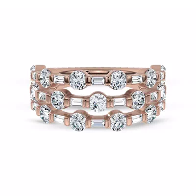 Starlight Baguette Triple Row Lab Diamond Band