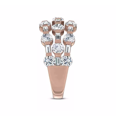 Starlight Baguette Triple Row Lab Diamond Band