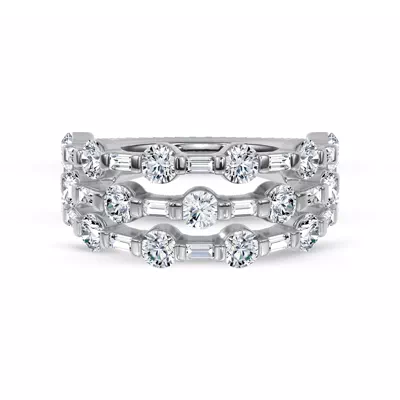 Starlight Baguette Triple Row Lab Diamond Band
