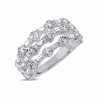Starlight Baguette Triple Row Lab Diamond Band