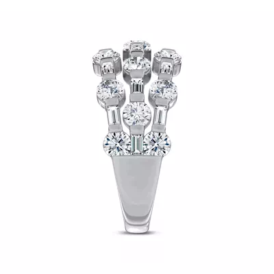 Starlight Baguette Triple Row Lab Diamond Band
