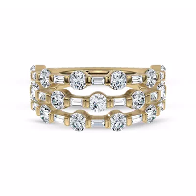 Starlight Baguette Triple Row Lab Diamond Band