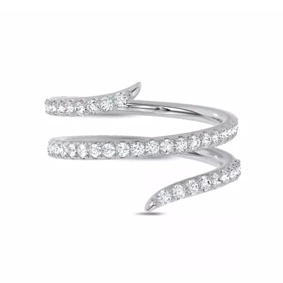 Pavé Spiral Lab Diamond Wrap Ring