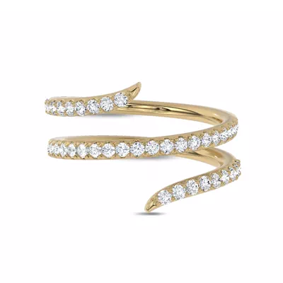 Pavé Spiral Lab Diamond Wrap Ring